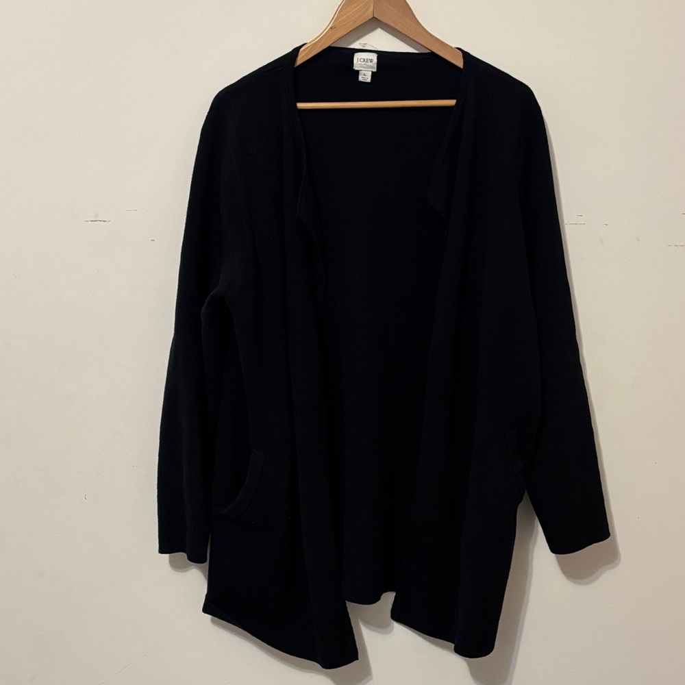 I. Crew factory Black Cotton Cardigan Coat